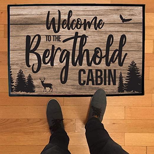 Large Welcome to the Family Lake House Doormat Custom Last 