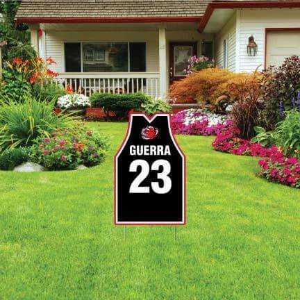 Die Cut Football Jersey Cutout One Sided Yard Signs