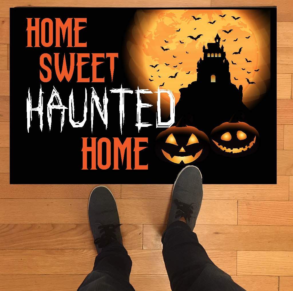 Home Sweet Haunted Home Doormat, Halloween Welcome Mat