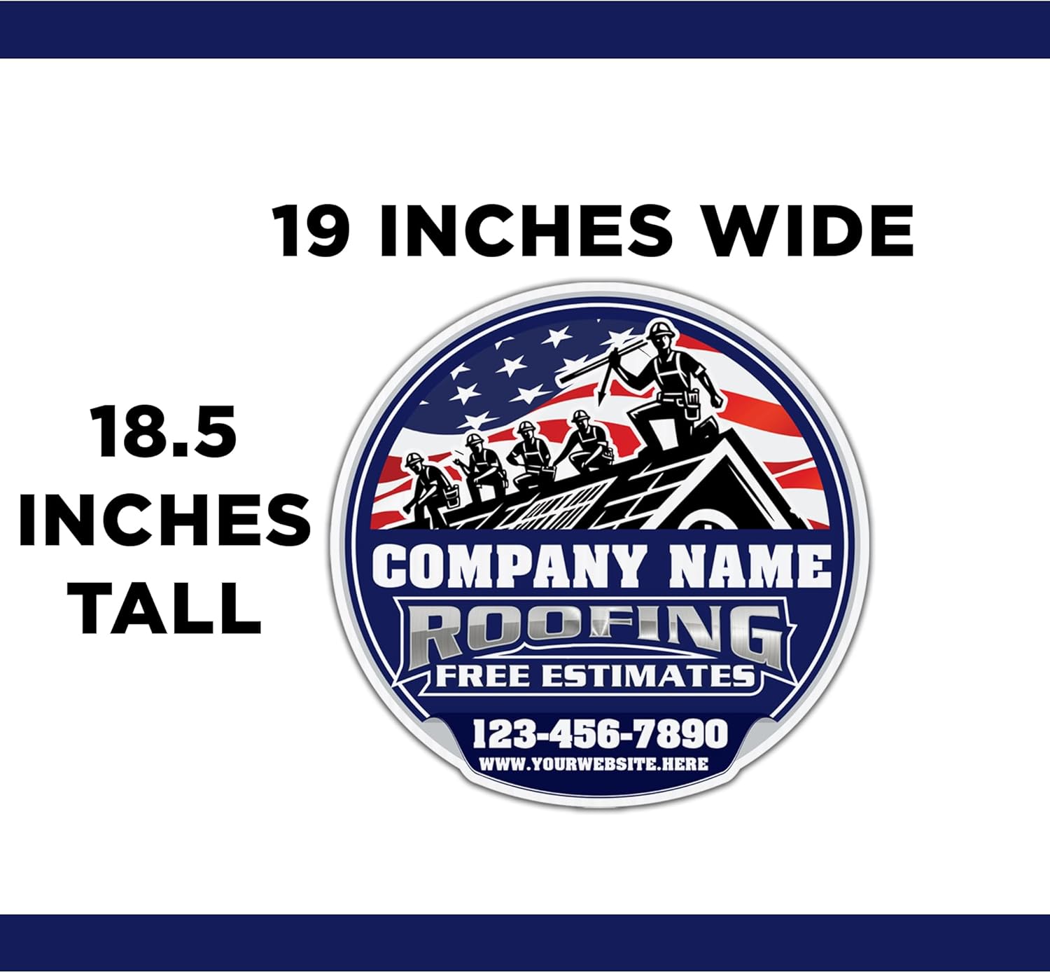 10 - Pack Custom Roofing Company Yard Signs 18.5x19 Inches, Two - Sided Print | 20 24 - Inch Stakes Included