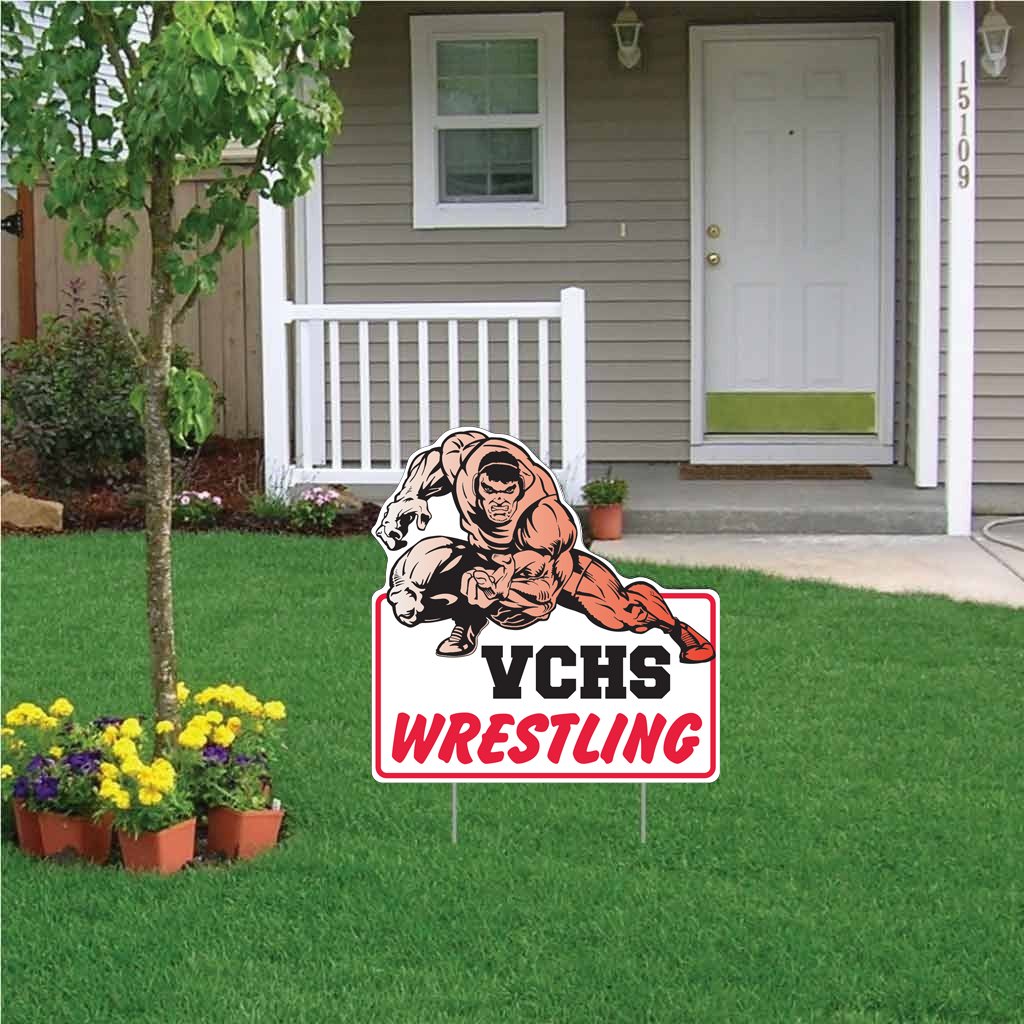 21.6x22" Intimidating Wrestler Shaped Yard Sign