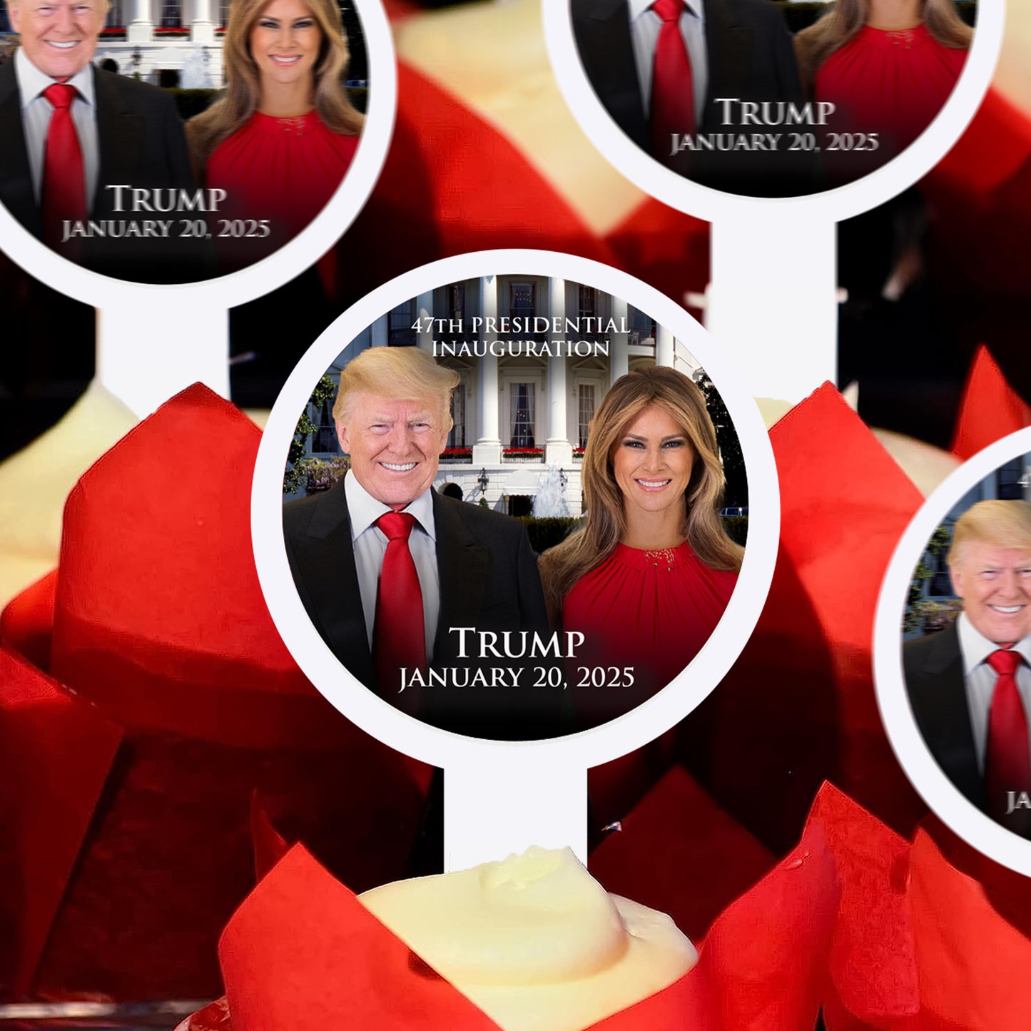 Trump January 20, 2025, 47th Presidential Inauguration Cupcake Toppers – Perfect for Inauguration Viewing Parties