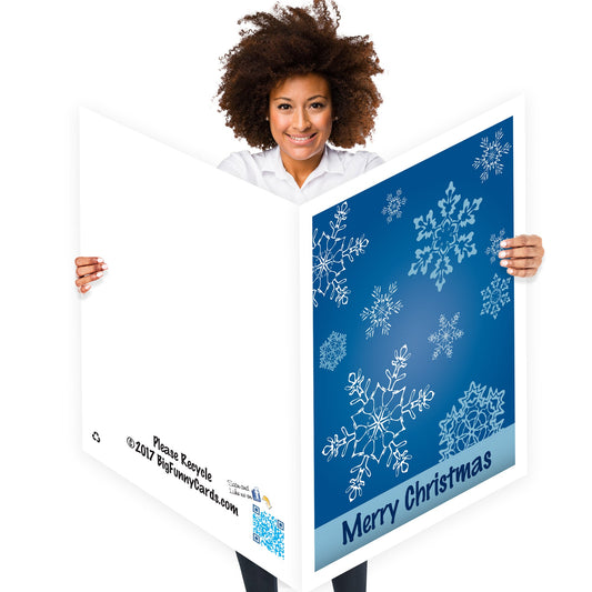 2'x3' Giant Snowflakes Christmas Greeting Card