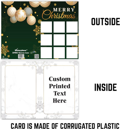 3' Custom Merry Christmas 9 Photo Greeting Card