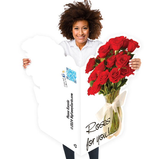 3' Giant Mother's Day Roses Shaped Greeting Card