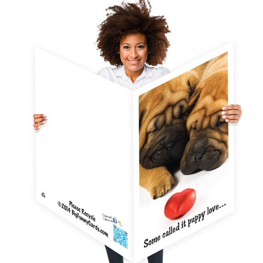 3' Giant Puppy Love Anniversary Greeting Card