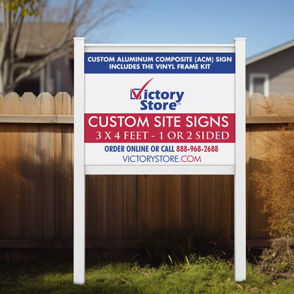 3' x 4' Aluminum Composite Sign with Durable Vinyl Frame Kit | Sturdy 3mm Rails