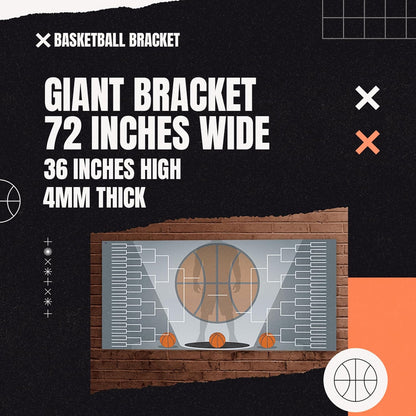 72"x36" Giant Basketball Tournament Bracket Sign