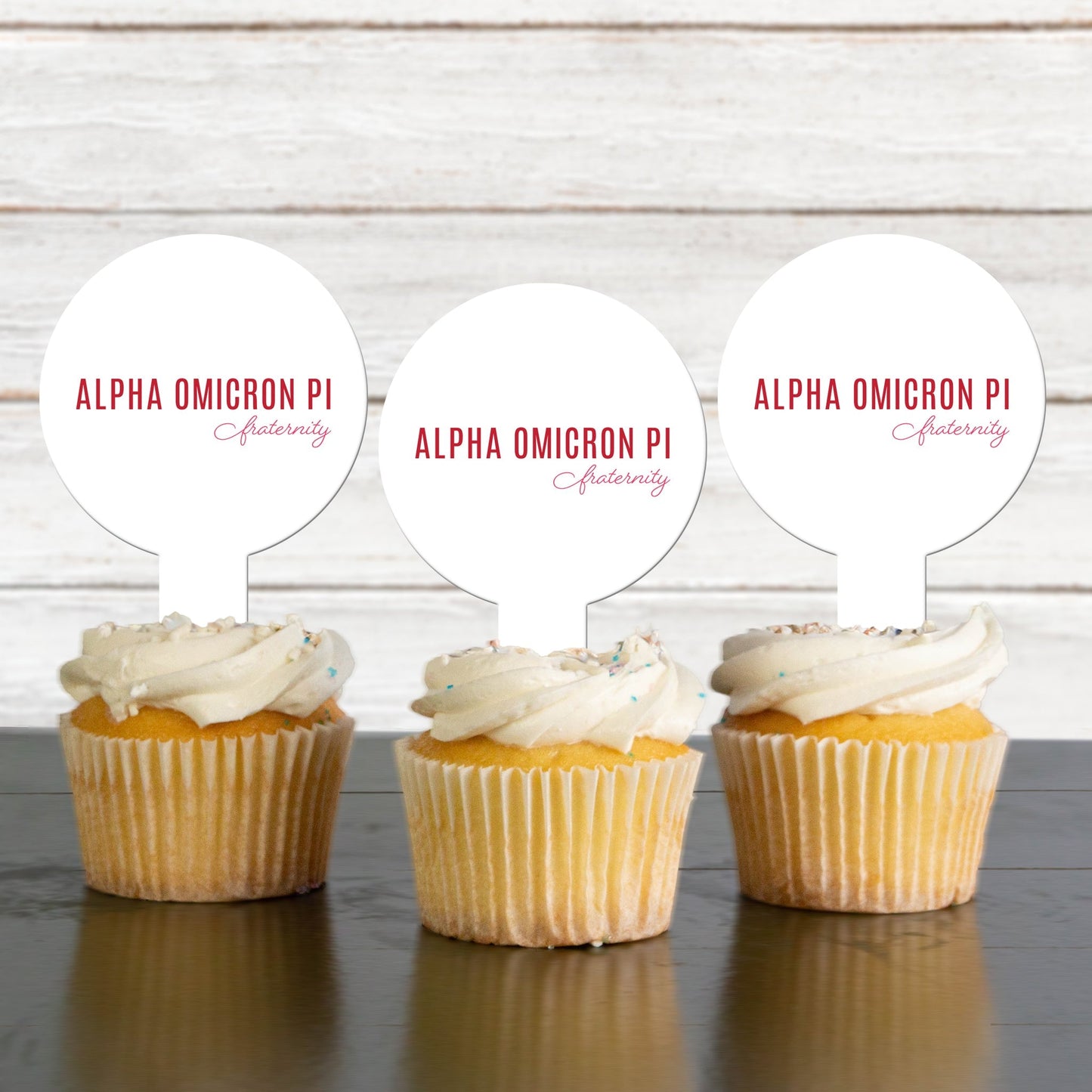 Alpha Omicron Pi Cupcake Toppers