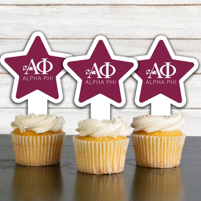 Alpha Phi Cupcake Toppers