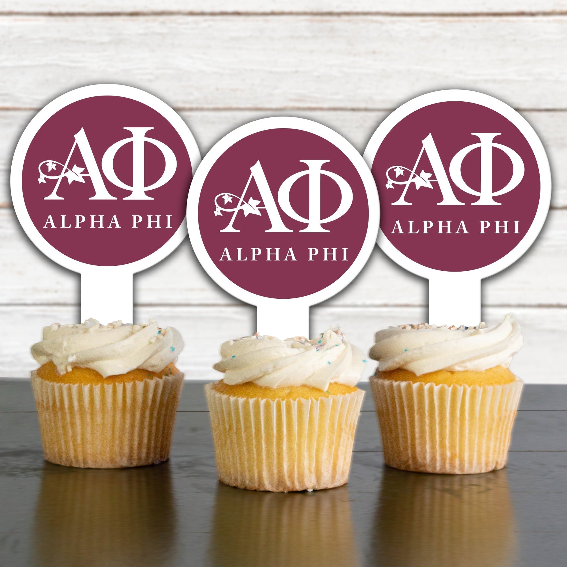 Alpha Phi Cupcake Toppers