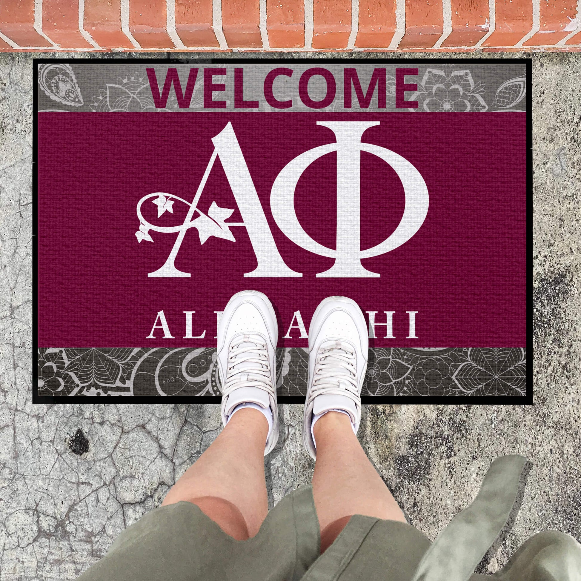 Alpha Phi Greek Letters Doormat