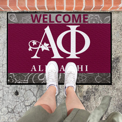 Alpha Phi Greek Letters Doormat