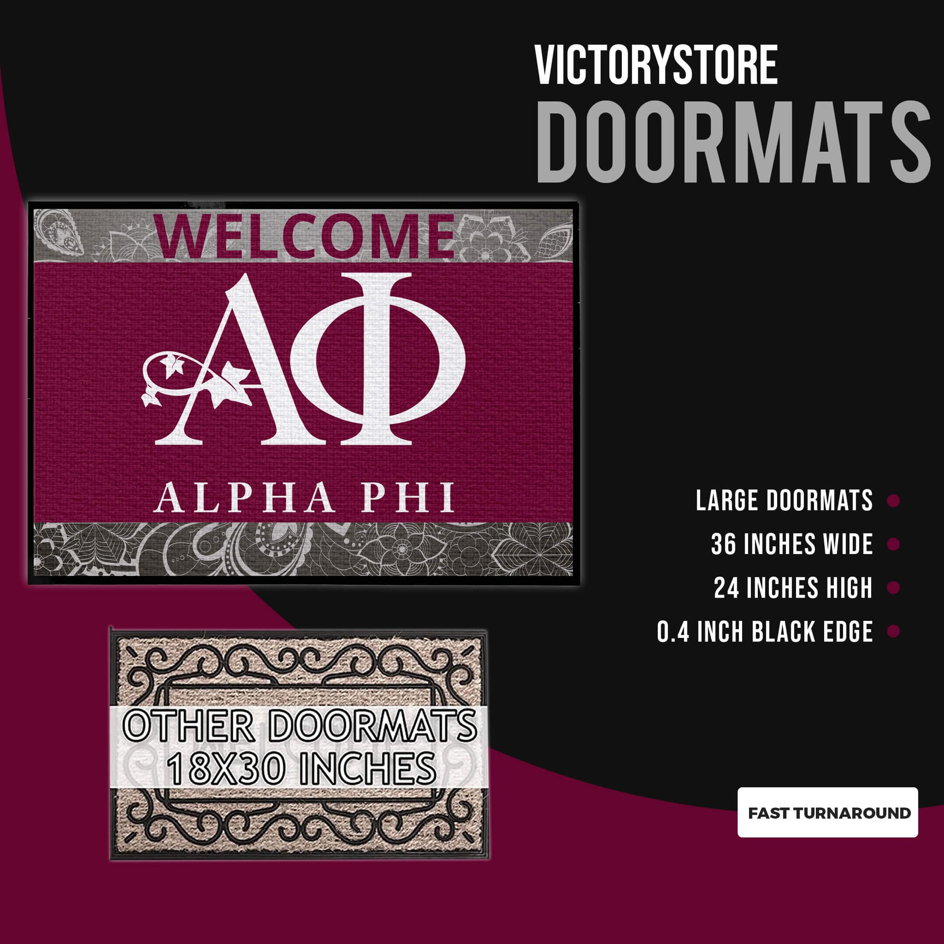 Alpha Phi Greek Letters Doormat