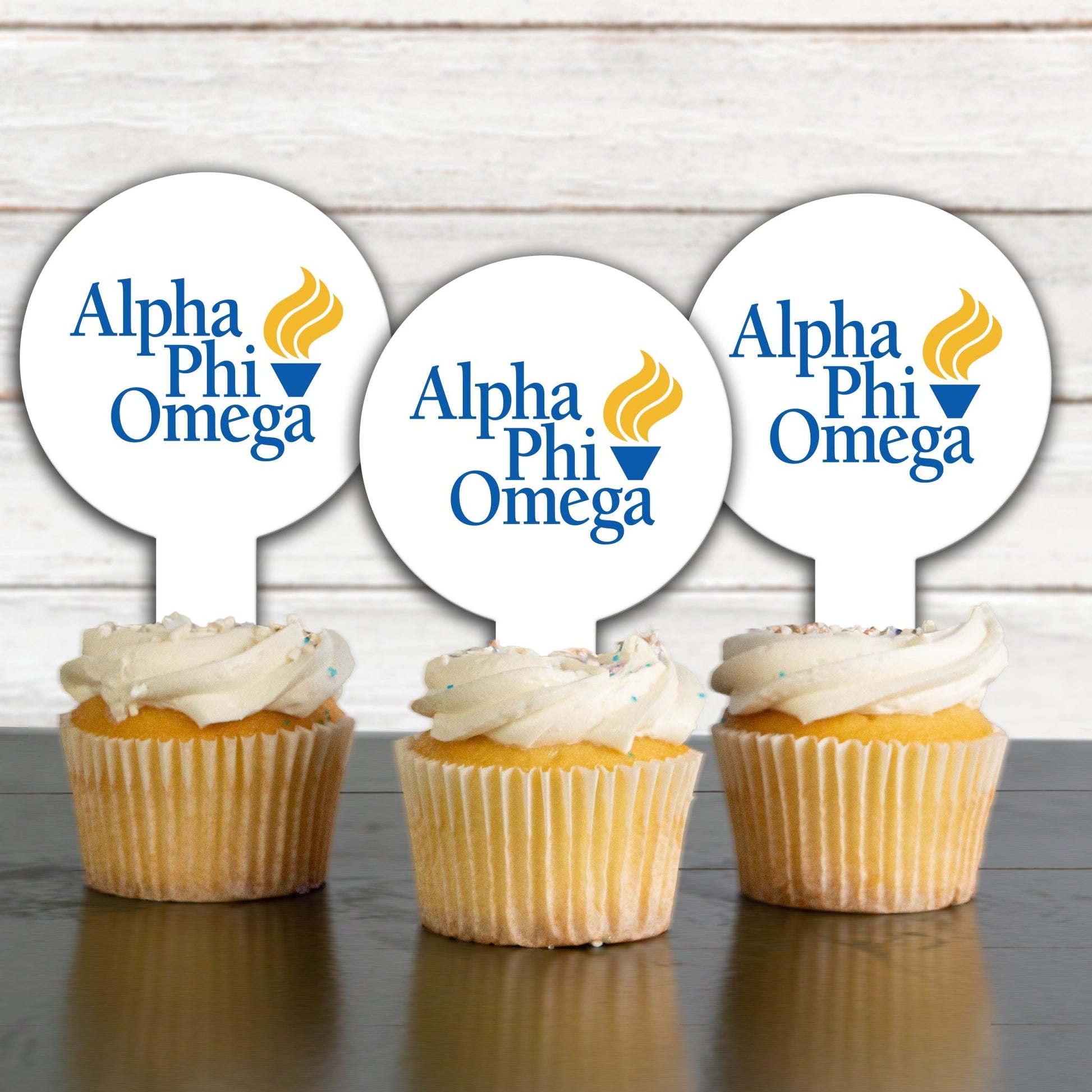 Alpha Phi Omega Cupcake Toppers