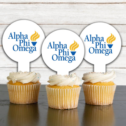 Alpha Phi Omega Cupcake Toppers