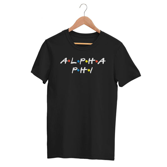 Alpha Phi Tshirt, Dots, Black Tshirt