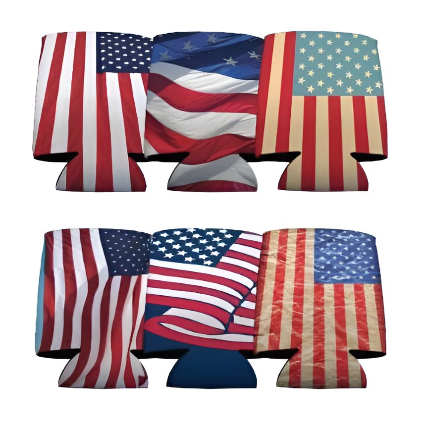 American Flag Can Coolers Set of 6