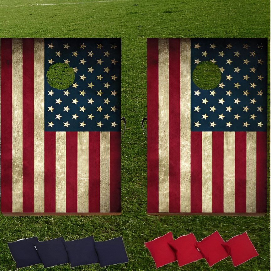 American Flag Cornhole Yard Game