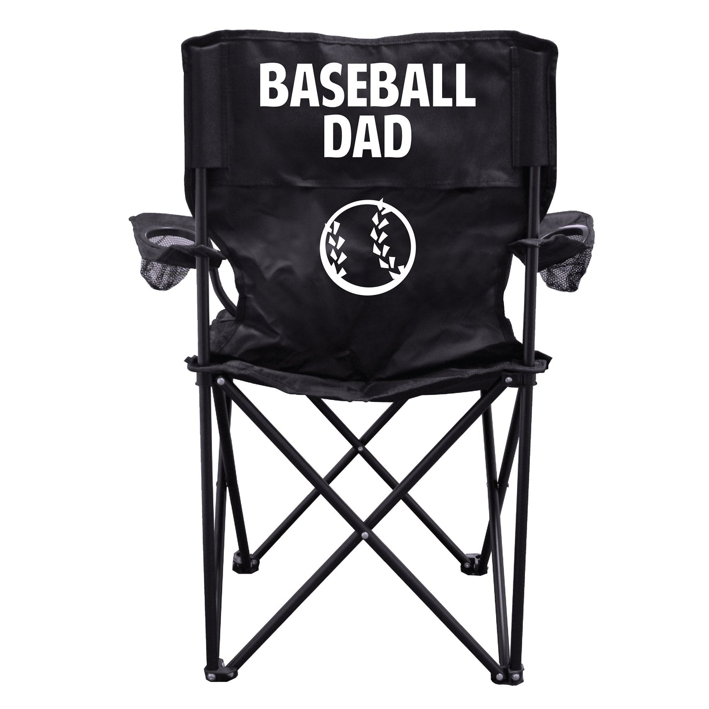 Baseball Dad Black Folding Camping Chair