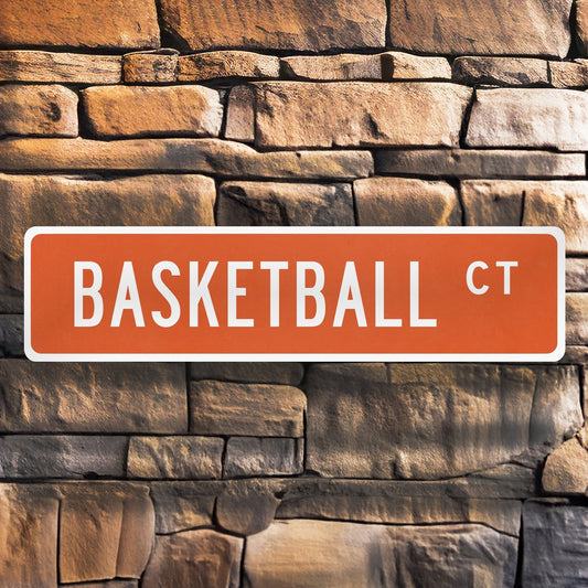 Basketball Street Sign – Aluminum Sports Sign for Man Cave, Locker Room, or Game Room