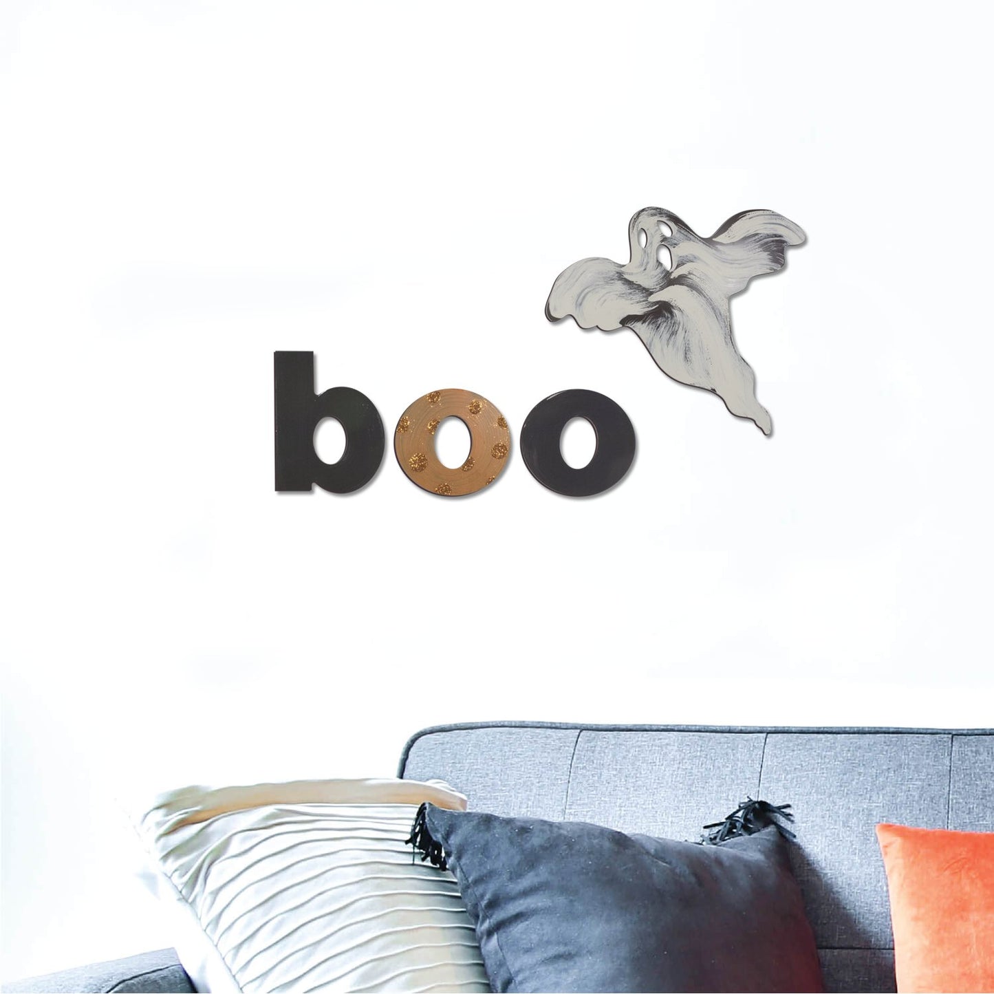 Boo Hand Painted Halloween Wall Word Decor