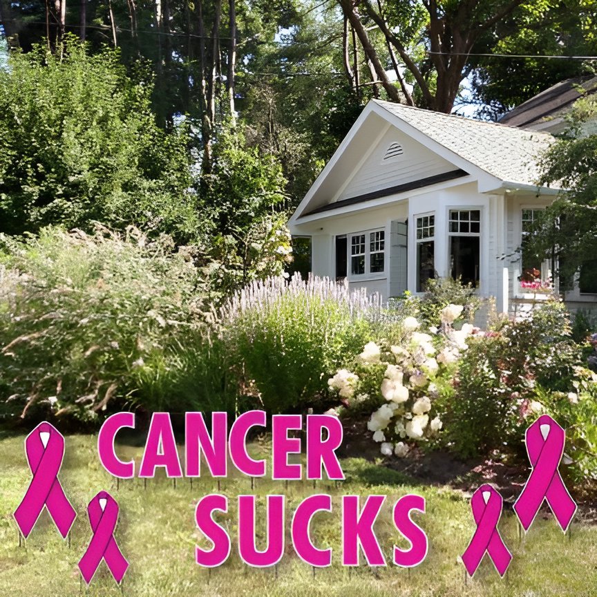 Cancer Sucks Yard Card Letters - 15 piece Set