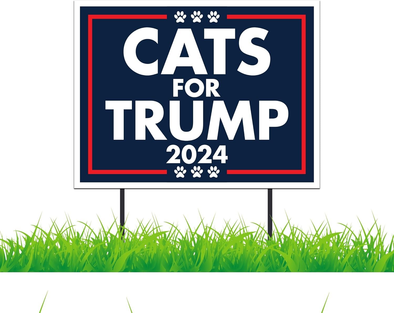 Cats for Trump 2024 Yard Sign, 18x24 in, Double Sided - Includes 2 Stakes (Copy)