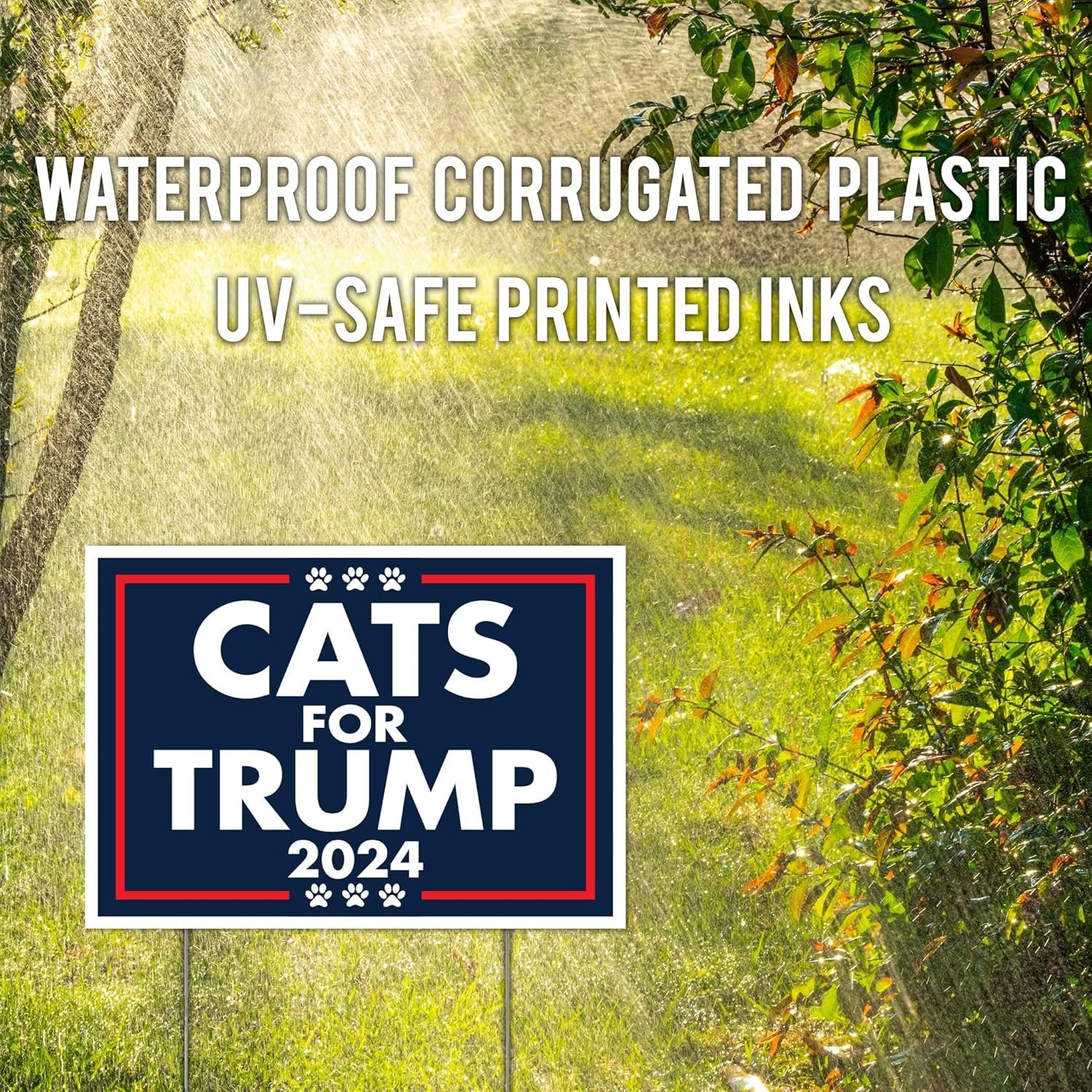 Cats for Trump 2024 Yard Sign, 18x24 in, Double Sided - Includes 2 Stakes (Copy)