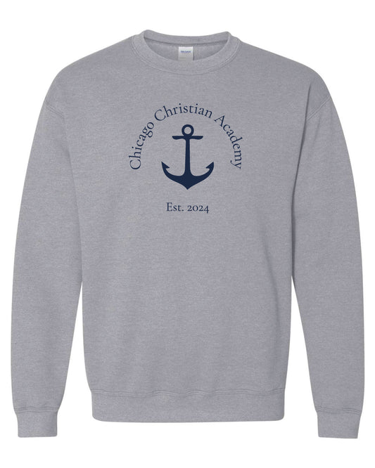 Chicago Christian Academy - Gray Anchor Sweatshirt