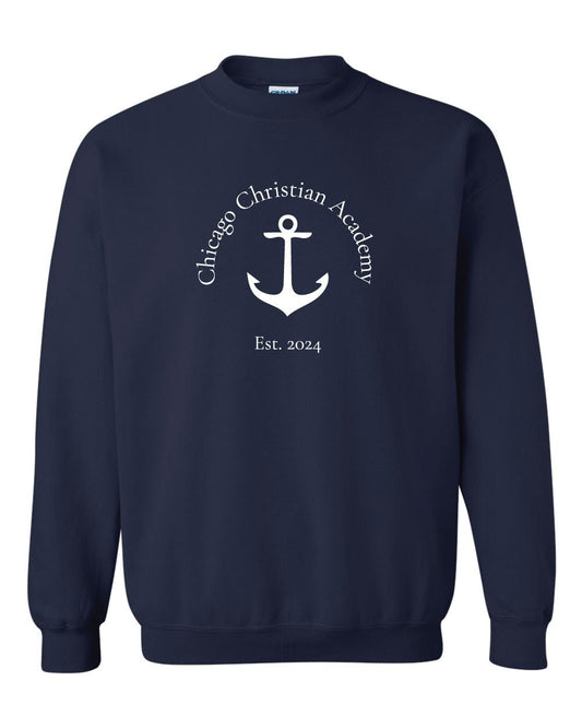 Chicago Christian Academy - Navy Anchor Sweatshirt