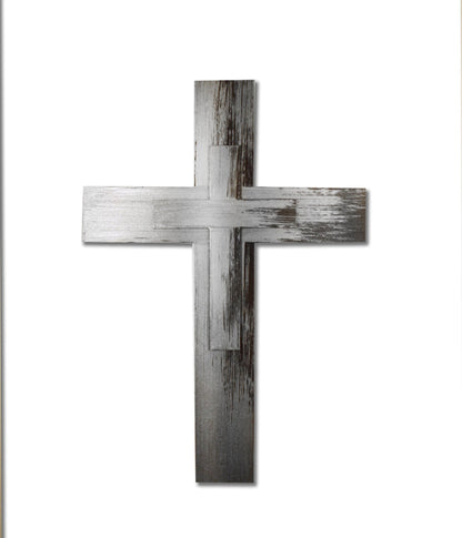 Cross on Cross Hand Painted Wall Decor