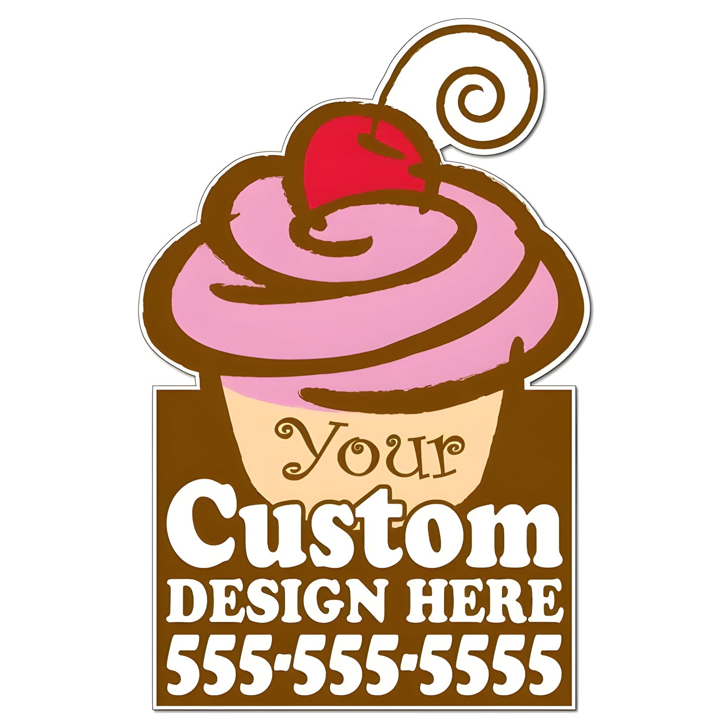 Cupcake Shaped Over - the - top Yard Sign | Includes F11 Frame