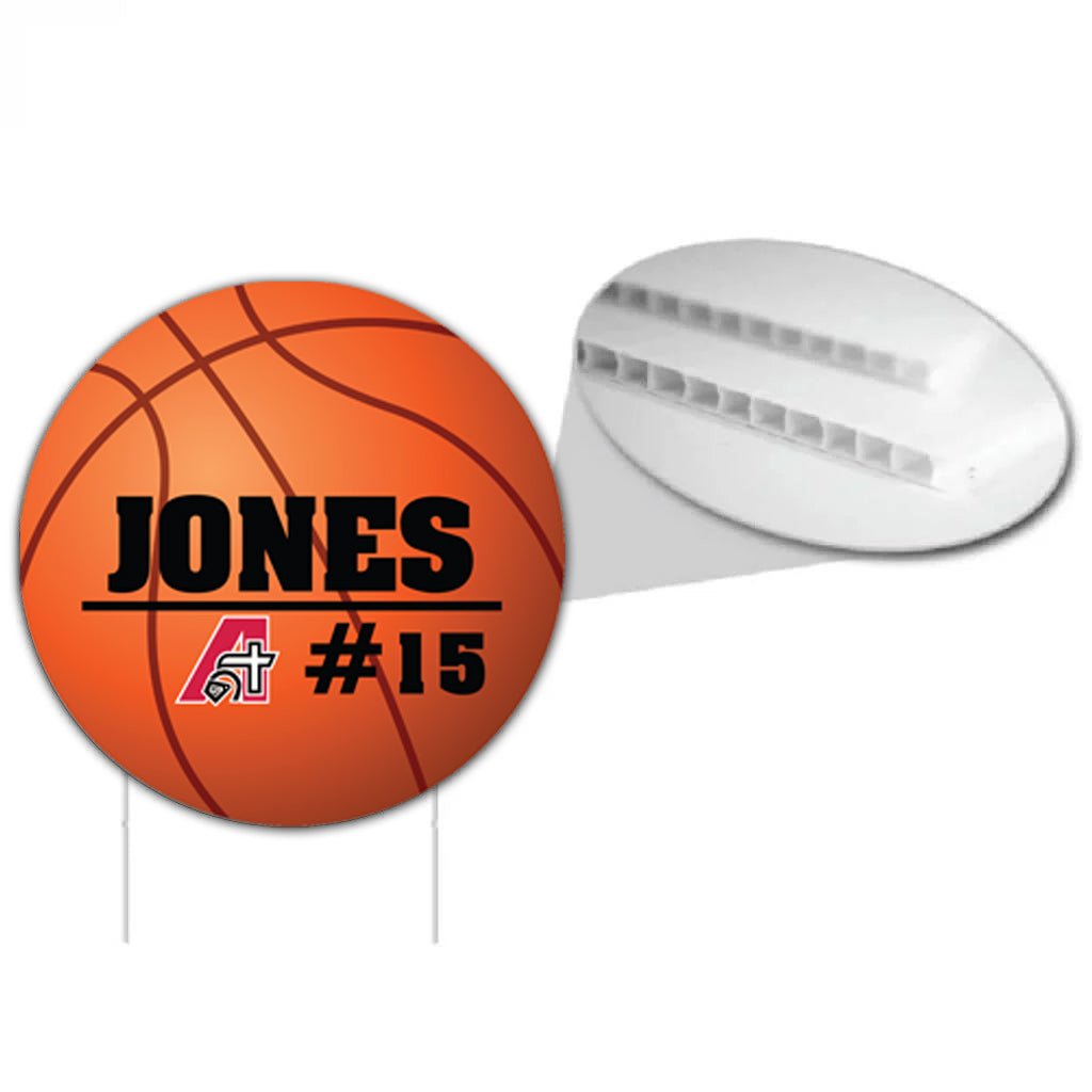 Custom 22" Basketball Player Name, Number and Mascot Fence & Yard Signs