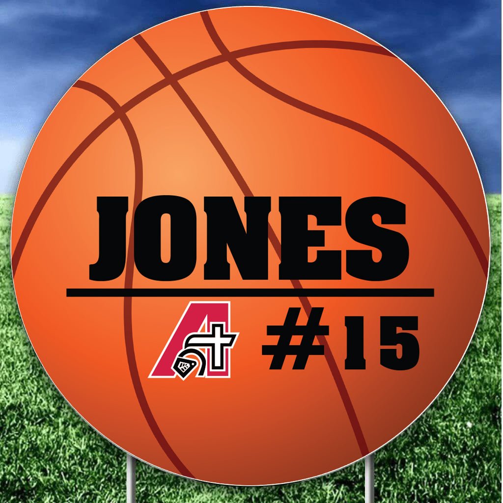 Custom 22" Basketball Player Name, Number and Mascot Fence & Yard Signs