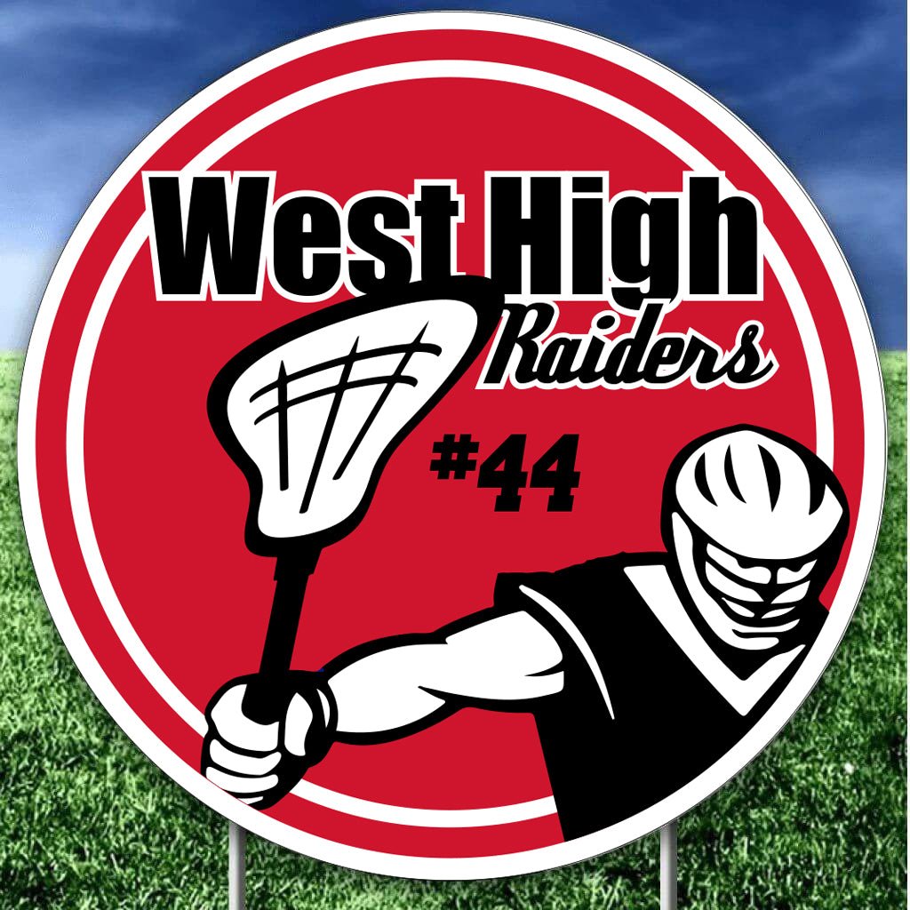 Custom 22"Lacrosse School Name, Number and Mascot Fence & Yard Signs