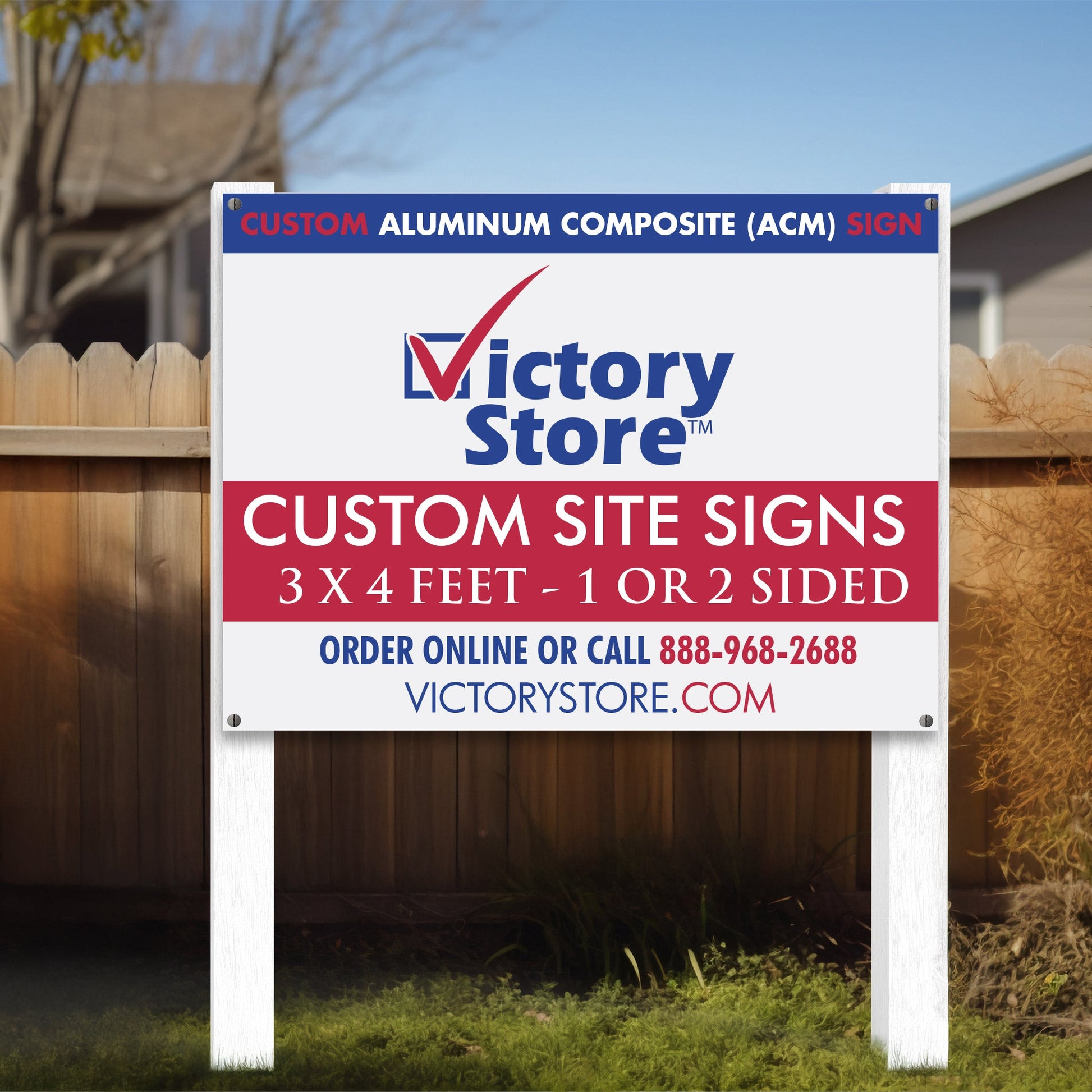 Custom 3'x4' Aluminum Composite Sign | Durable 3MM ACM Sign for Indoor & Outdoor Use