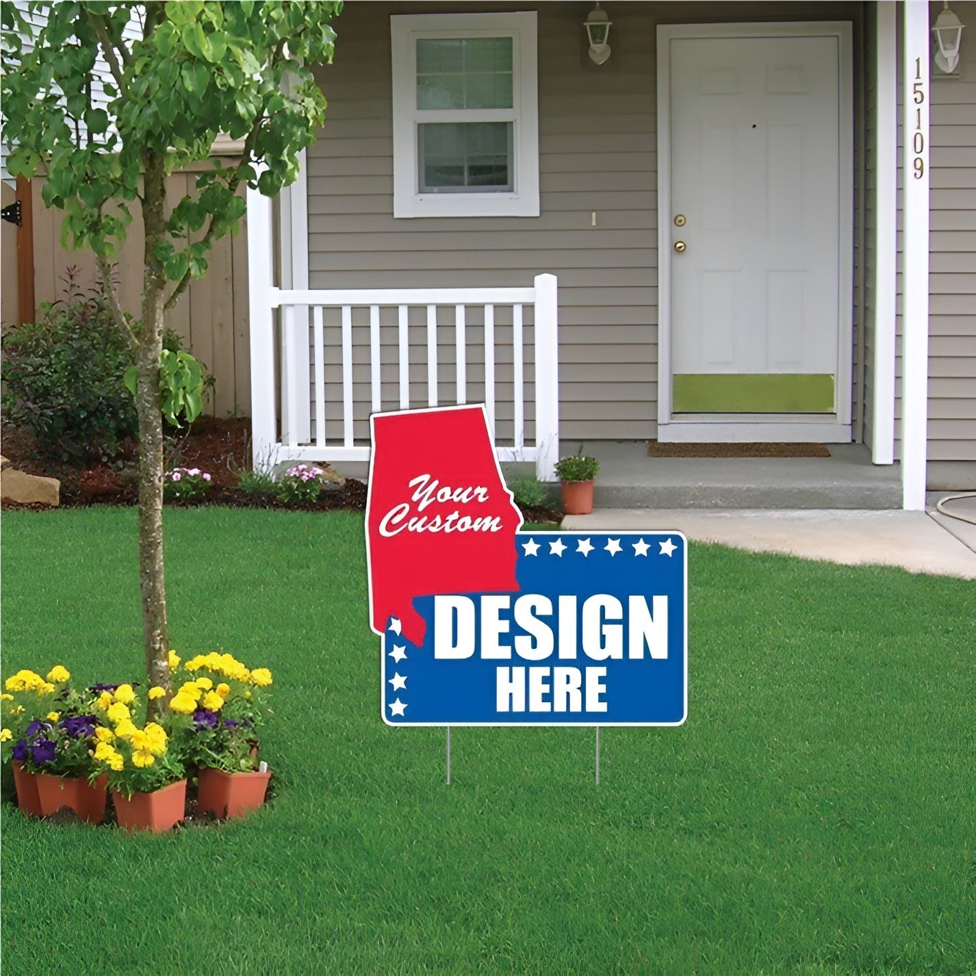 Custom - Alabama - State Shaped Yard Signs