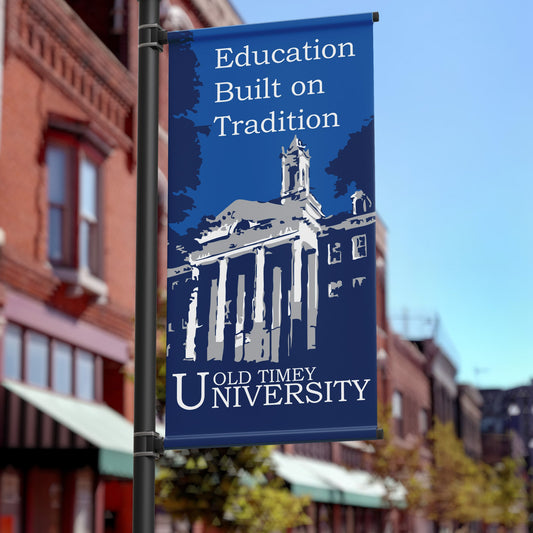 Custom Campus Pole Banner - Building