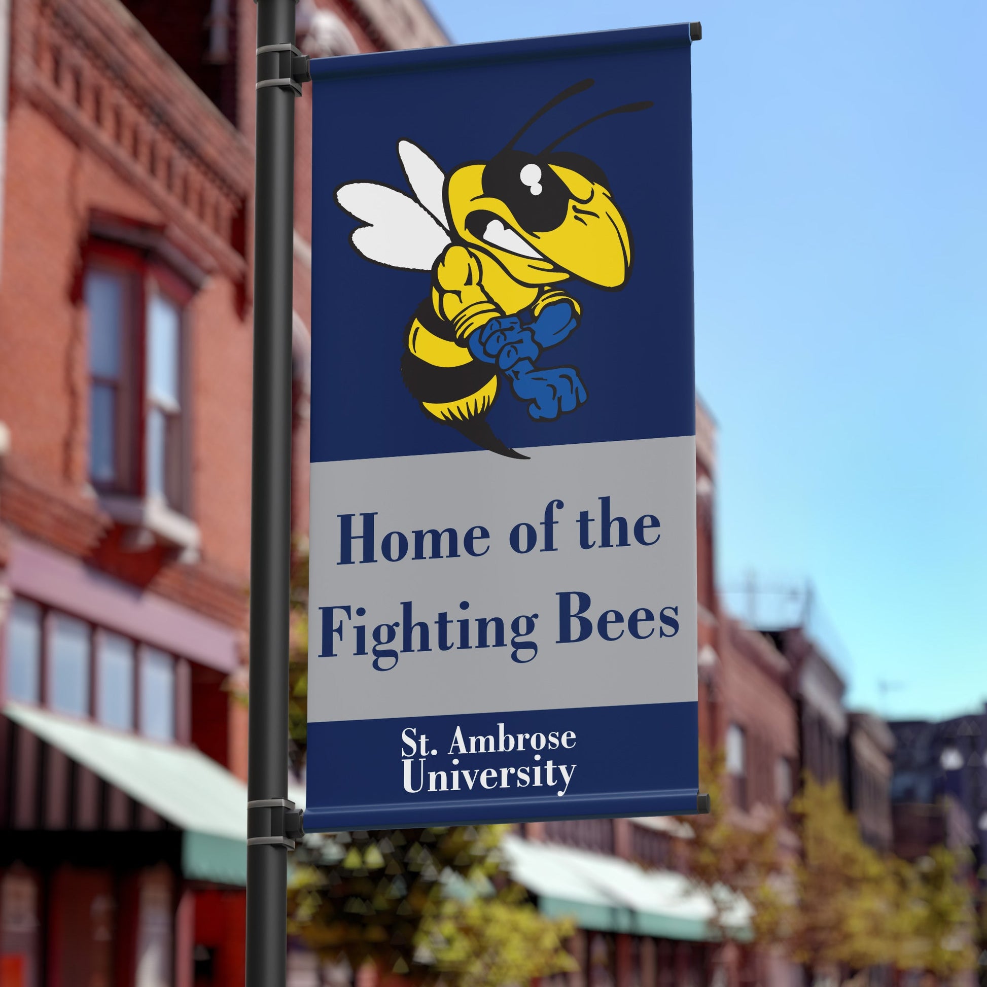 Custom Campus Pole Banner - Mascot Stripe