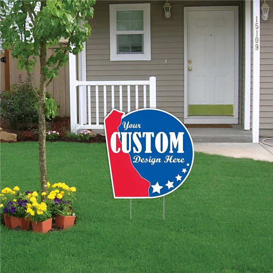 Custom - Delaware - State Shaped Yard Signs