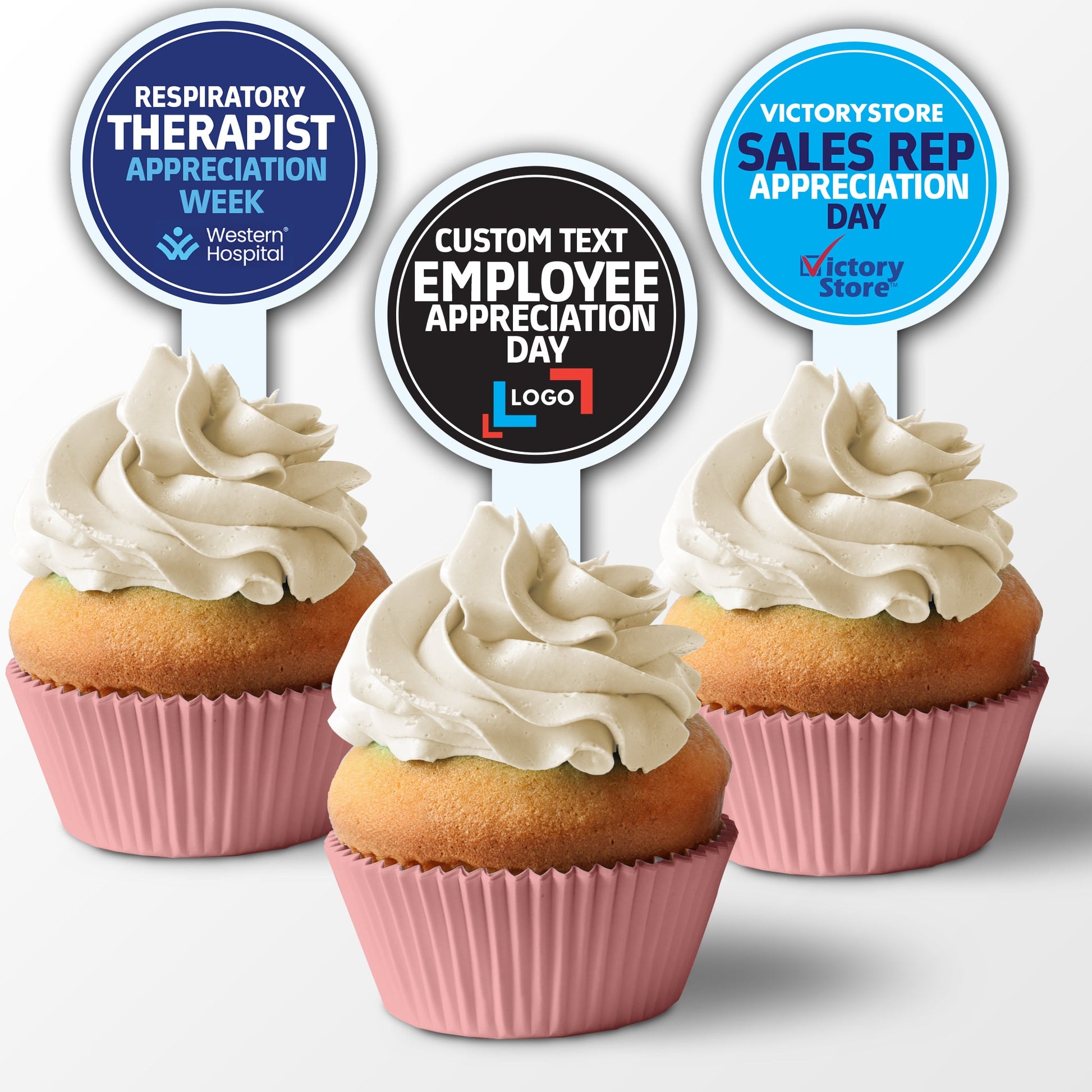 Custom Employee Appreciation Cupcake Toppers