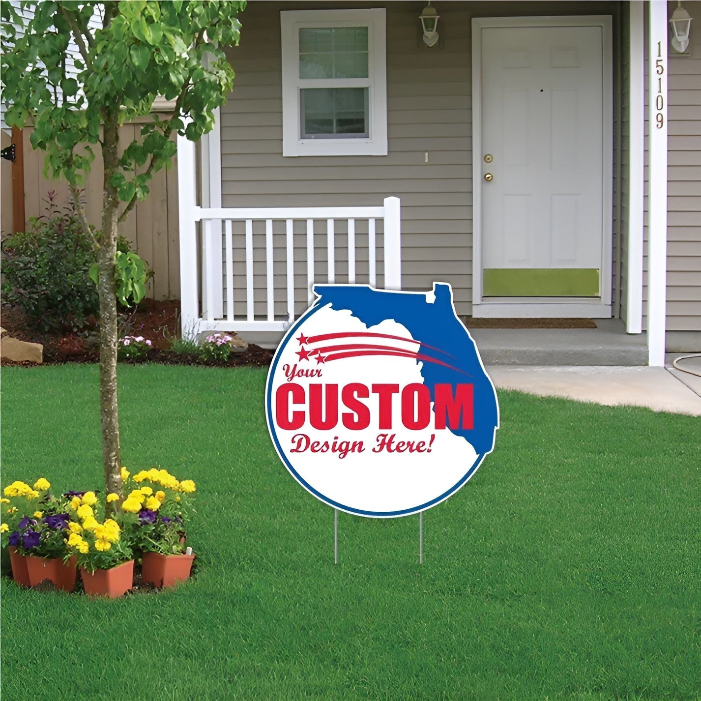 Custom - Florida - State Shaped Yard Signs