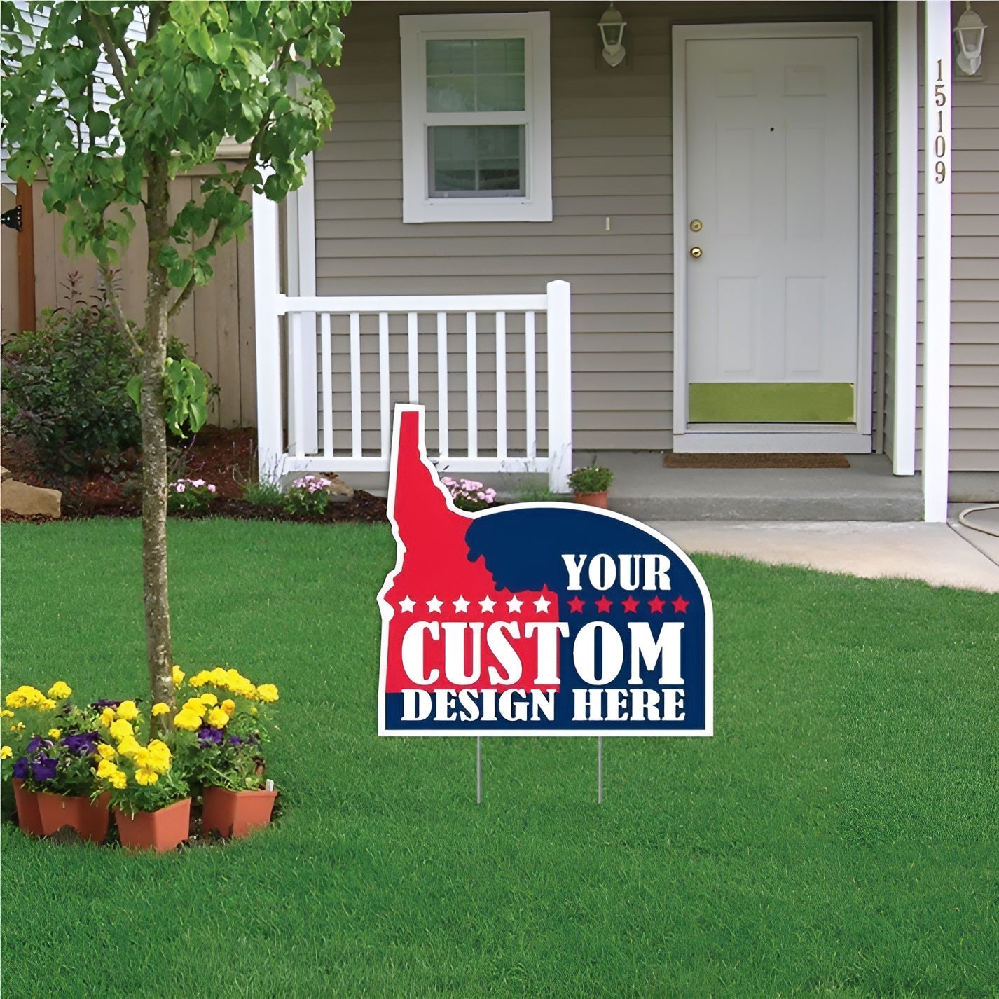 Custom - Idaho - State Shaped Yard Signs