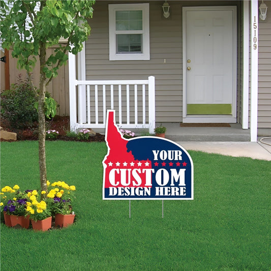 Custom - Idaho - State Shaped Yard Signs