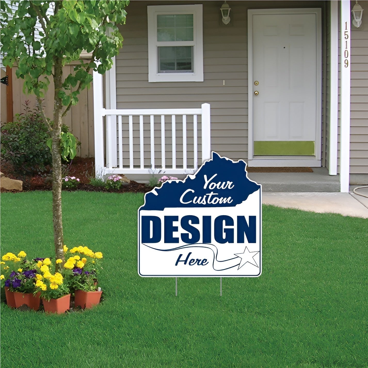 Custom - Kentucky - State Shaped Yard Signs