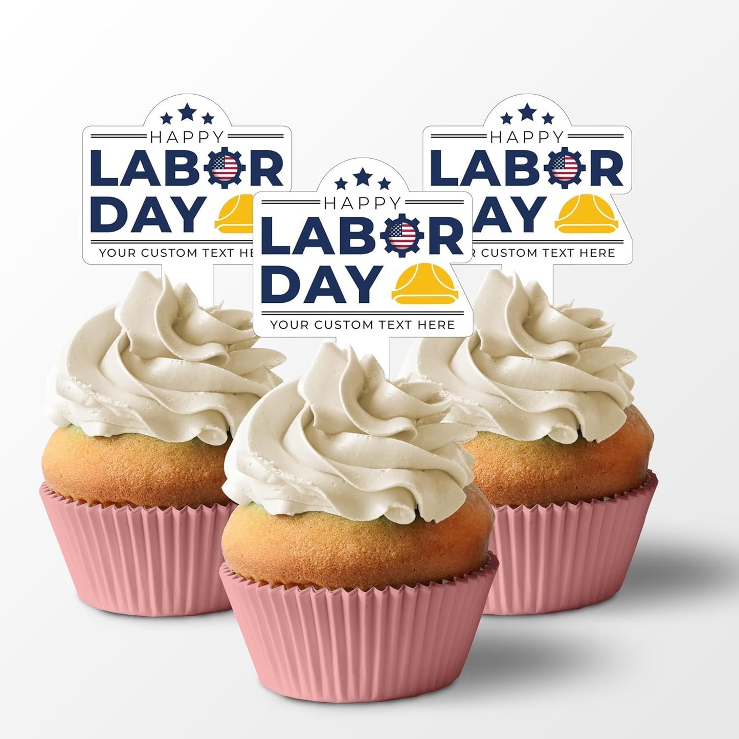 Custom Labor Day Cupcake Toppers