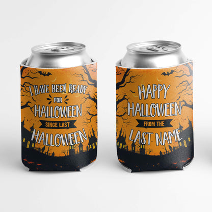 Custom Last Name Halloween Can Coolers - Set of 6