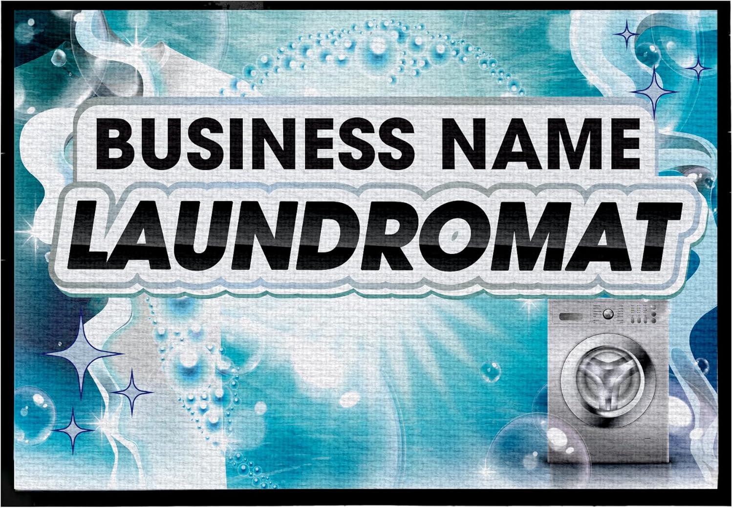 Custom Laundromat Doormat 24x36 Inches | Tufted Loop | Rubber Backing