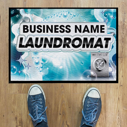 Custom Laundromat Doormat 24x36 Inches | Tufted Loop | Rubber Backing